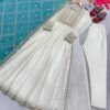 Outstanding Sequence Work White colour Gown - Image 4