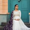 Outstanding Sequence Work White colour Gown - Image 3