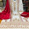 White Stitched Georgette Party Dress - Image 4